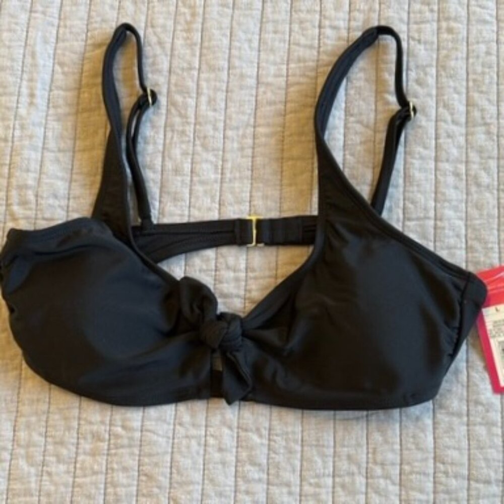 Xhilaration Black Tie-Front Bra